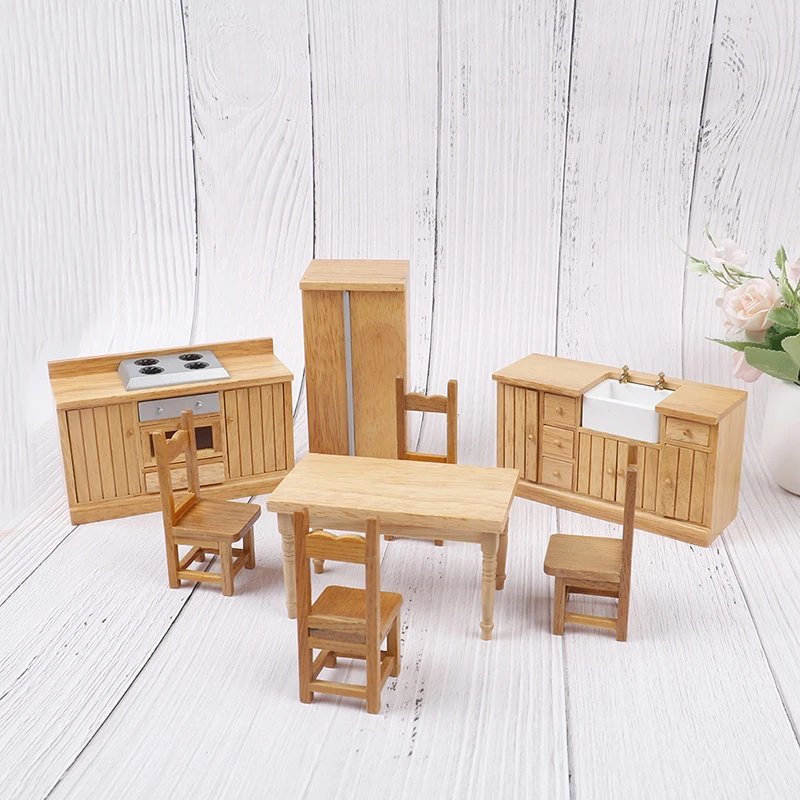 1:12 Miniatures Wooden Dollhouse Furniture Kitchen Set for Dolls Simulation Furniture Home Decoration
1:12 Miniatures Wooden Dollhouse Furniture Kitchen Set for Dolls Simulation Furniture Home Decoration