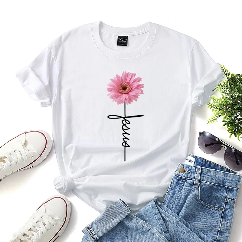 Daisy Gedruckt T hirt fr Frauen Jesus Kreuz Glauben Tops Tees urzarm Oansatz Casual eiche T Shirt Damen Shirt ropa Mujer
Daisy Gedruckt T hirt fr Frauen Jesus Kreuz Glauben Tops Tees urzarm Oansatz Casual eiche T Shirt Damen Shirt ropa Mujer