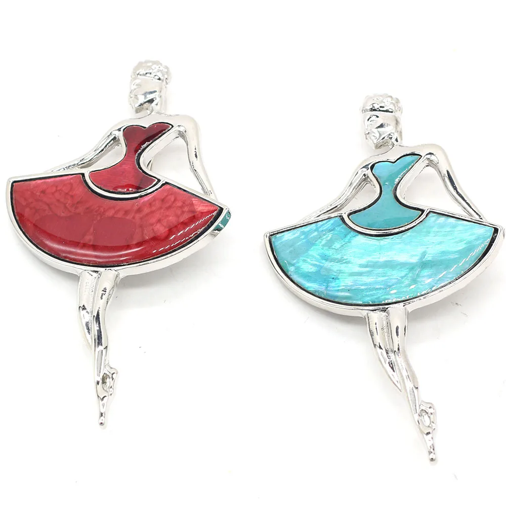 Natural Shells Brooches Alloy Ballet Dancer Abalone Shell Pendant Pins for Dual Use Charm DIY Making Jewelry Findings 45x80mm
Natural Shells Brooches Alloy Ballet Dancer Abalone Shell Pendant Pins for Dual Use Charm DIY Making Jewelry Findings 45x80mm