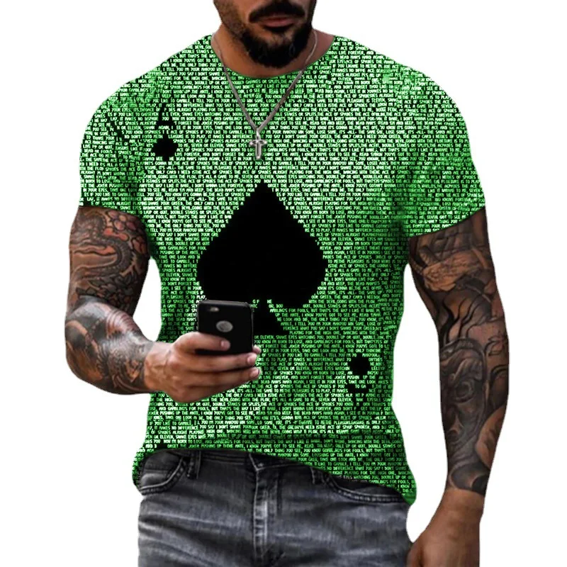 Summer Men Playing Cards Ace Spades Card Letters Print Oversized T-Shirt Fashion O-Neck Men Street Style Loose Men Clothing
Summer Men Playing Cards Ace Spades Card Letters Print Oversized T-Shirt Fashion O-Neck Men Street Style Loose Men Clothing