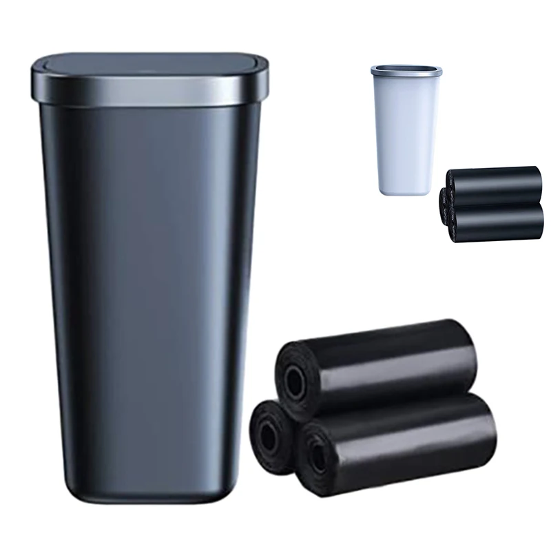 

Mini Trash Can Lid Car Dustbin Car Cup Holder Trash Can Trash for Cars Offices Bedrooms ,Get Random Garbage Bags