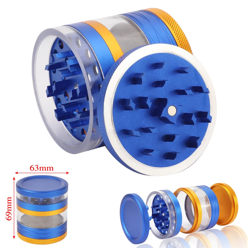 63MM 4 Layers Stash Box Grinder Metal Zinc Alloy Tobacco Grinder Colorful Transparent Herbal Crusher For Smoking Acessories
63MM 4 Layers Stash Box Grinder Metal Zinc Alloy Tobacco Grinder Colorful Transparent Herbal Crusher For Smoking Acessories
