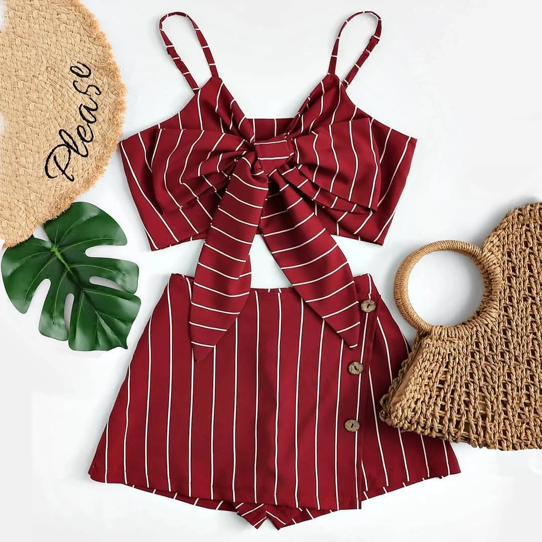 1-7Y Summer Fashion Kids Girls Clothes Sets 2pcs Striped Printed Strap Sleeveless Bowknot Vest Tops Shorts
1-7Y Summer Fashion Kids Girls Clothes Sets 2pcs Striped Printed Strap Sleeveless Bowknot Vest Tops Shorts