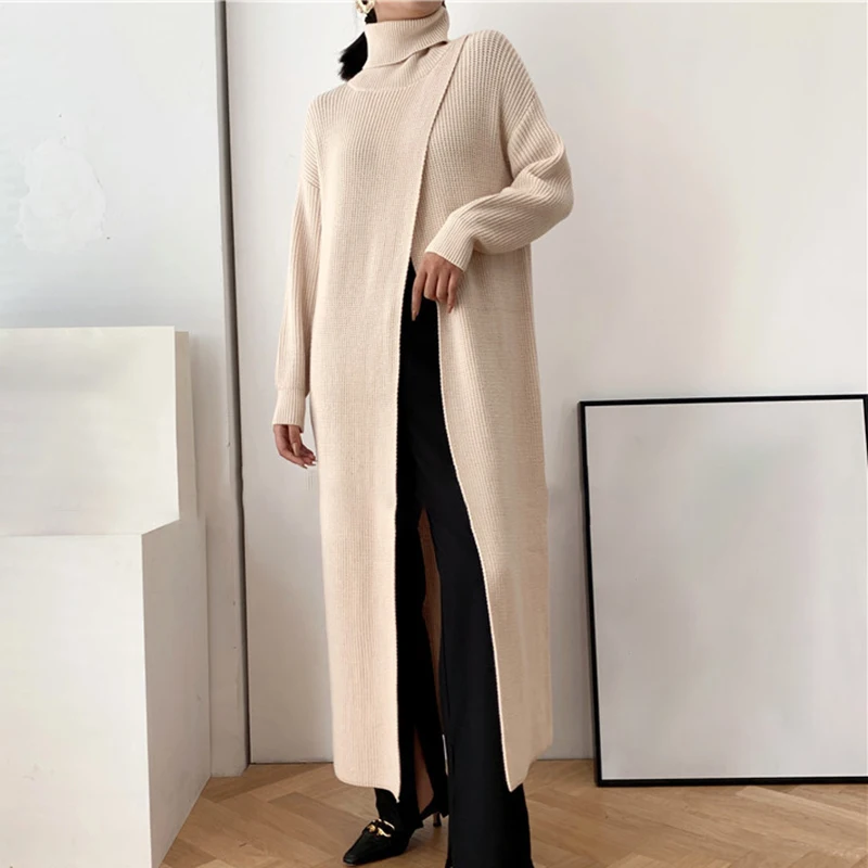 CHICEVER Oversized Sweater For Women Turtleneck Long Sleeve Split Knitting Pullovers Casual Sweaters Female 2020 Autumn Clothing
CHICEVER Oversized Sweater For Women Turtleneck Long Sleeve Split Knitting Pullovers Casual Sweaters Female 2020 Autumn Clothing