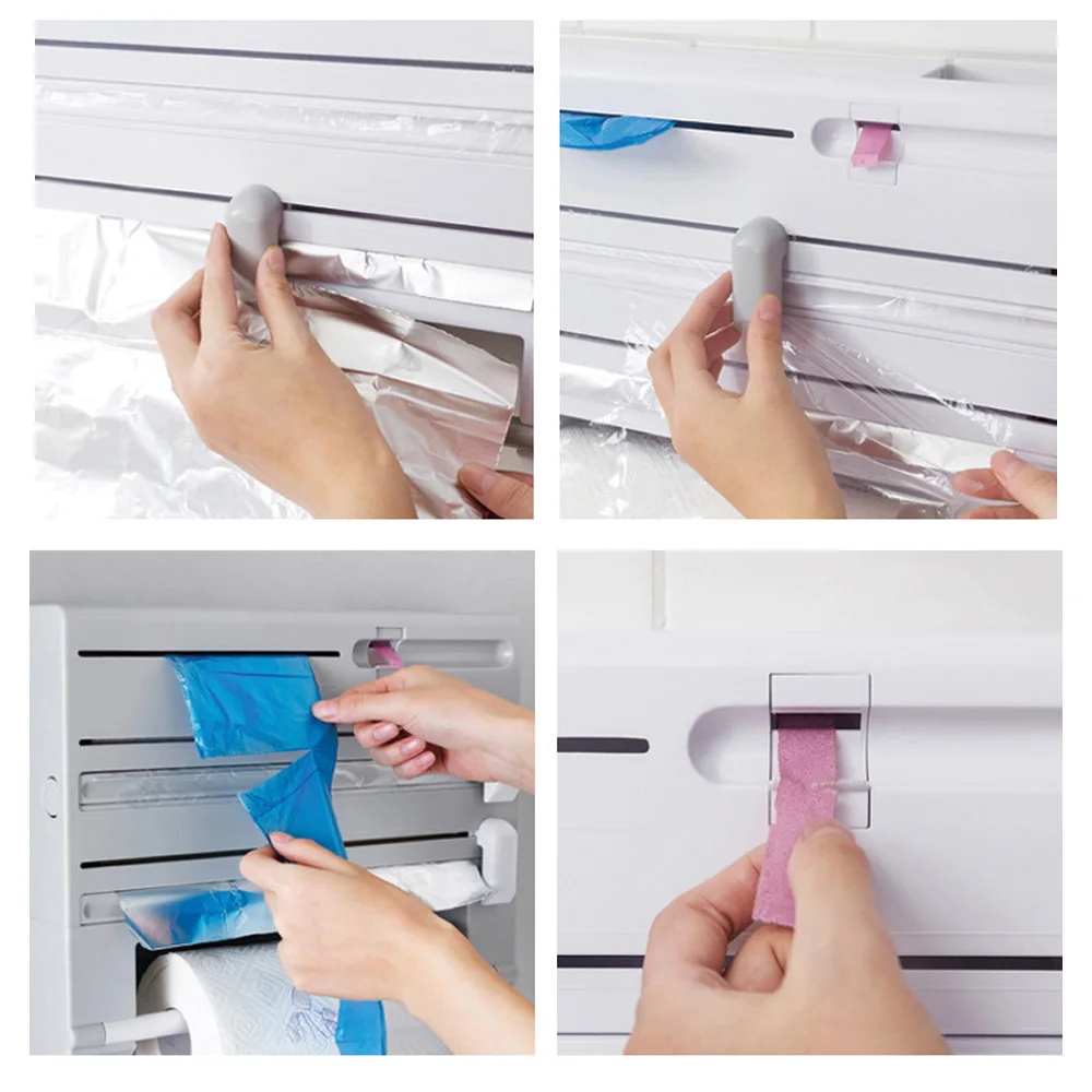 6-in-1 Kitchen Storage Rack Multifunctional Paper Towel Holder Plastic Cling Film Cutter Wrap Cling Film Foil Dispenser Home Use
6-in-1 Kitchen Storage Rack Multifunctional Paper Towel Holder Plastic Cling Film Cutter Wrap Cling Film Foil Dispenser Home Use