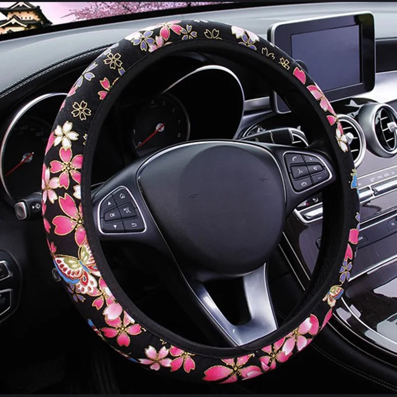 1pcs Sakura Elastic Steering Covers Auto Decoration Interior Accessories Universal Flowers Print Car Styling Anti-slip 
1pcs Sakura Elastic Steering Covers Auto Decoration Interior Accessories Universal Flowers Print Car Styling Anti-slip