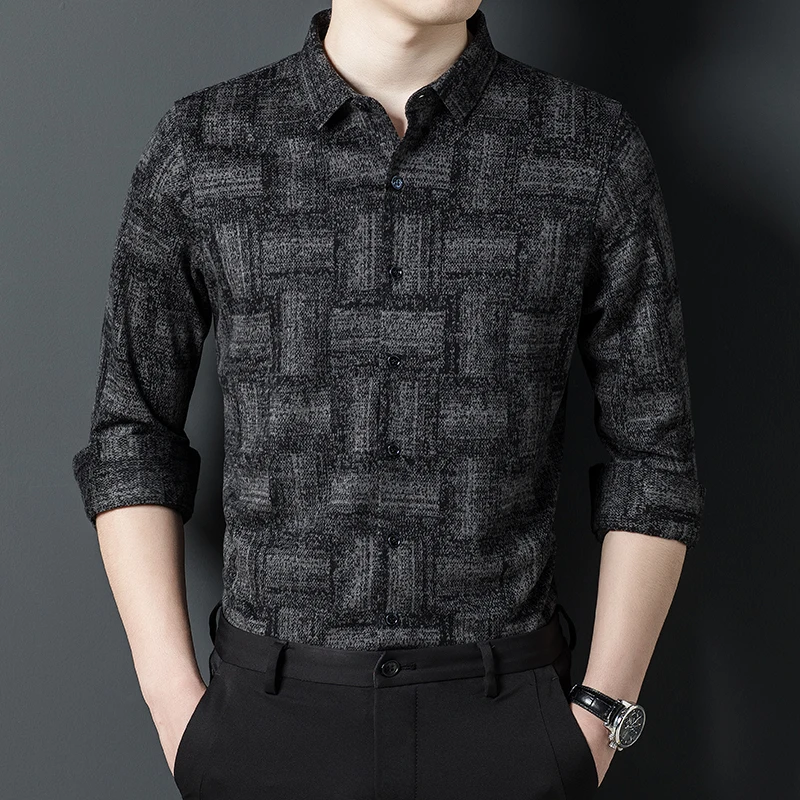 2021 Men's Plaid Wool Shirts Autumn Long Sleeve Slim Business Dress Shirt Social Casual Shirt Street Party Blouse Male Clothing
2021 Men's Plaid Wool Shirts Autumn Long Sleeve Slim Business Dress Shirt Social Casual Shirt Street Party Blouse Male Clothing