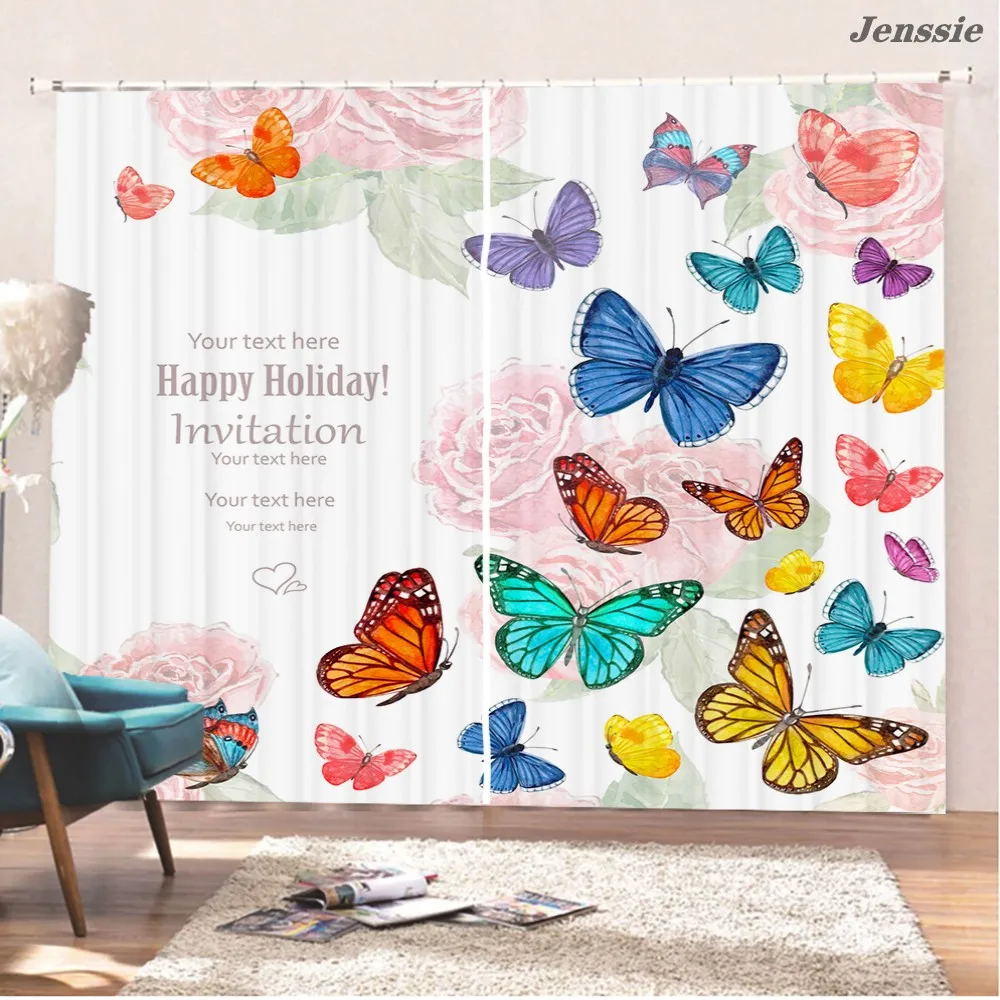 2Pcs/Set Colorful Butterfly Printing Window Curtain Balcony Bedroom Half Blackout Polyester Fabric Curtain Drape Home Decoration
2Pcs/Set Colorful Butterfly Printing Window Curtain Balcony Bedroom Half Blackout Polyester Fabric Curtain Drape Home Decoration