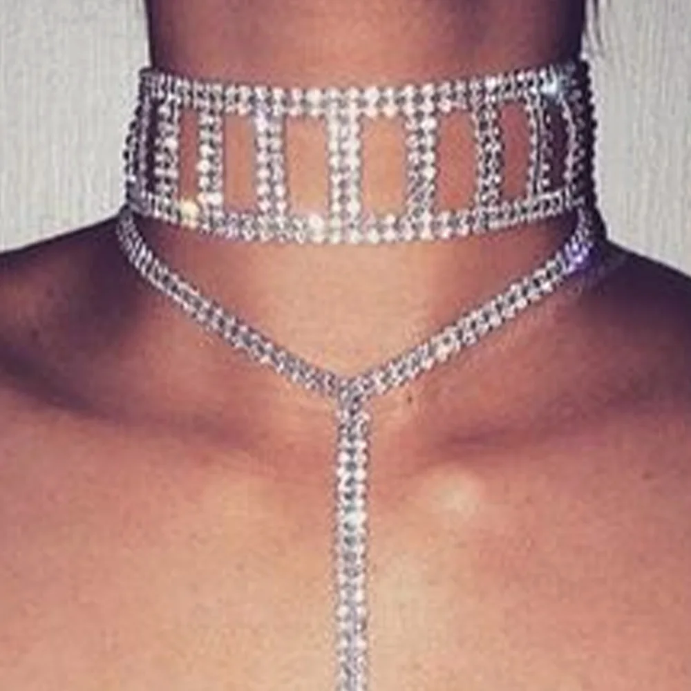 Stonefans Statement Rhinestone Long Tassel Choker Necklace Accessories Christmas Gift Hollow Crystal Choker Chain Party Jewelry
Stonefans Statement Rhinestone Long Tassel Choker Necklace Accessories Christmas Gift Hollow Crystal Choker Chain Party Jewelry