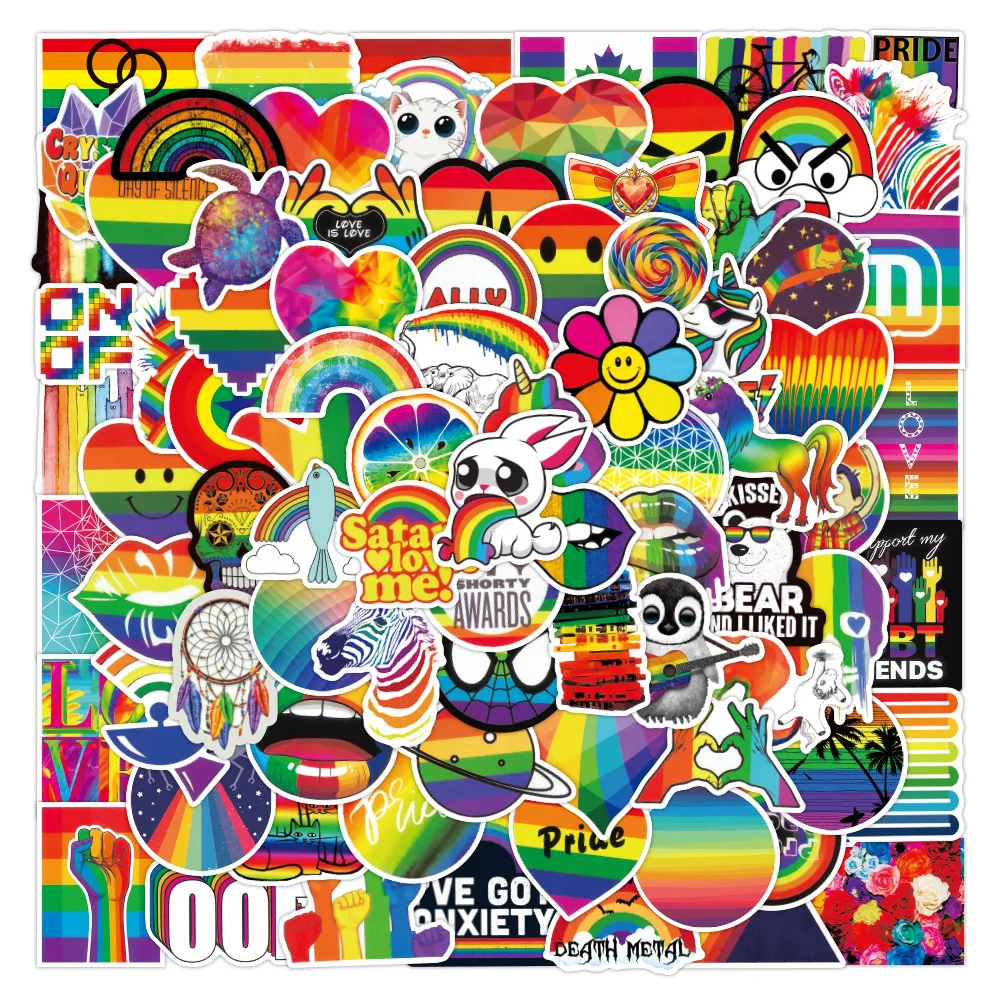 10/50/100pcs Gay Lesbian Rainbow Stickers Aesthetic Colorful LGBT Decal Toys DIY Laptop Phone Guitar Waterproof Graffiti Sticker
10/50/100pcs Gay Lesbian Rainbow Stickers Aesthetic Colorful LGBT Decal Toys DIY Laptop Phone Guitar Waterproof Graffiti Sticker