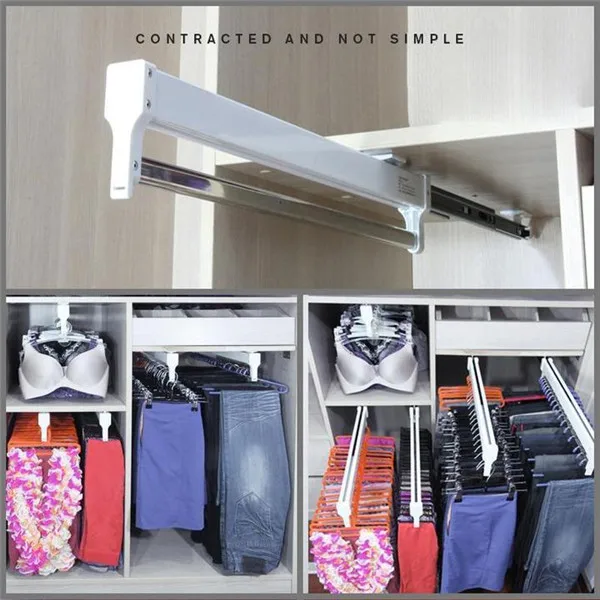 Extendable Closet Hanger Pull-Out Closet Valet Rod Adjustable Wardrobe Clothing Rail Top Mount Wardrobe rack Heavy Duty L23
Extendable Closet Hanger Pull-Out Closet Valet Rod Adjustable Wardrobe Clothing Rail Top Mount Wardrobe rack Heavy Duty L23