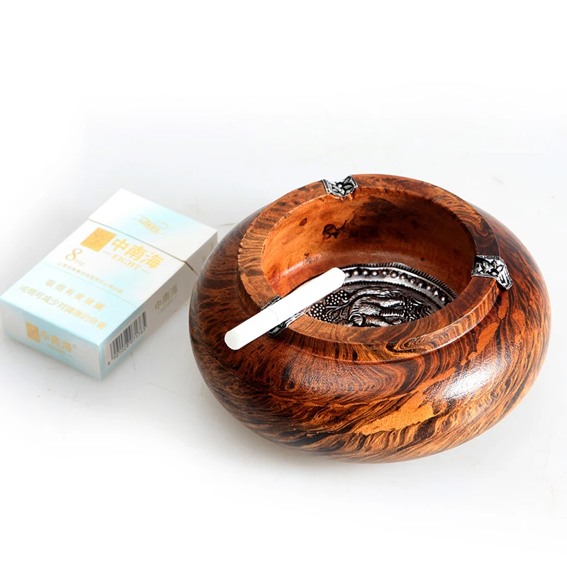 NEWYEARNEW 1piece Retro Ashtray for Car Portable Southeast Asia Handicraft Hotel Solid Wood Home Decoration Business Gifts | Дом и сад