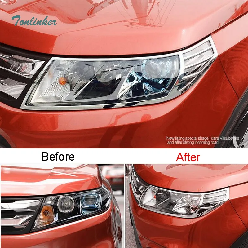 Tonlinker Cover Case Stickers for SUZUKI Vitara 2016-18 Car Styling 2 PCS ABS Chrome Front headlight decoration cover sticker
Tonlinker Cover Case Stickers for SUZUKI Vitara 2016-18 Car Styling 2 PCS ABS Chrome Front headlight decoration cover sticker