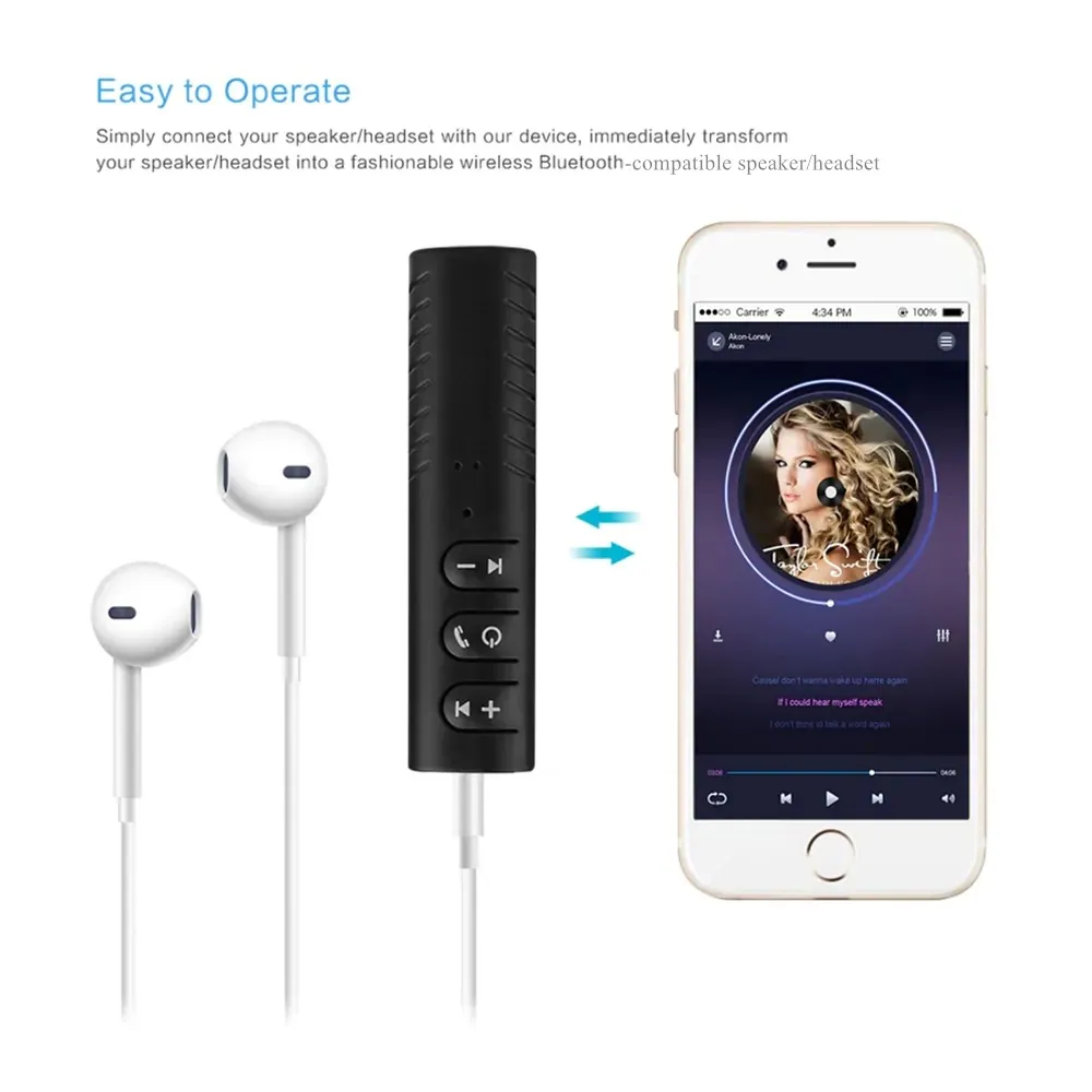 Wireless Receiver 3.5mm Jack Aux Audio Adapter For Phone Headphone Music Bluetooth-compatible Car Kit | Электроника