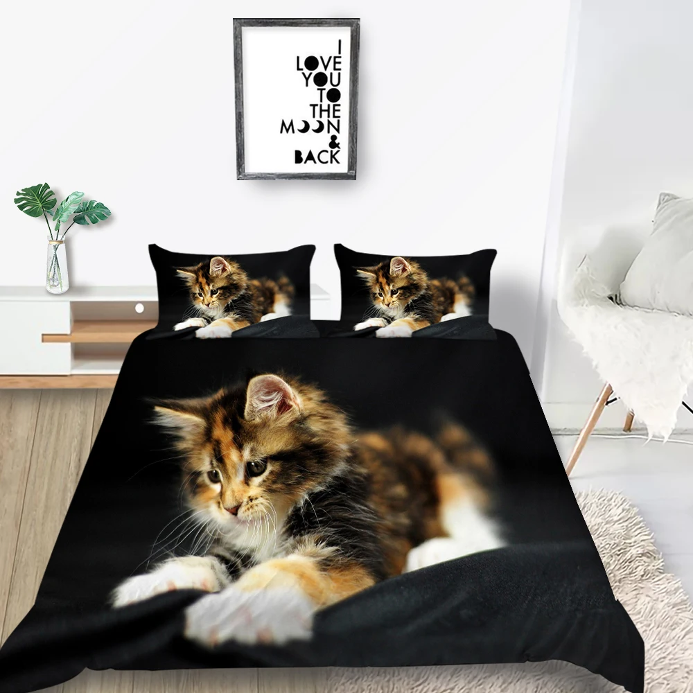 Cute Kitten Bedding Set Cat Simple Fashion Lifelike 3D Duvet Cover Black Queen Twin Full Single Double Unique Design Bed Set
Cute Kitten Bedding Set Cat Simple Fashion Lifelike 3D Duvet Cover Black Queen Twin Full Single Double Unique Design Bed Set