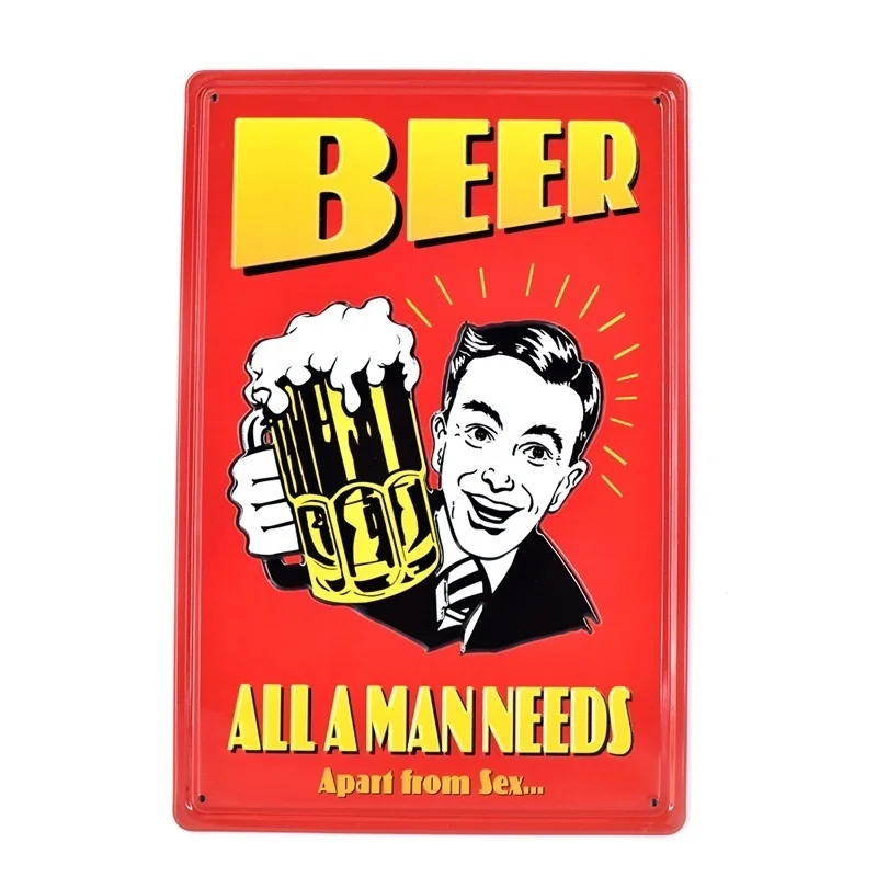 1Pcs BEER 20x30cm Sign Vintage Metal Poster Iron Painting BAR Metal Plate Plaque Wall Decor
1Pcs BEER 20x30cm Sign Vintage Metal Poster Iron Painting BAR Metal Plate Plaque Wall Decor