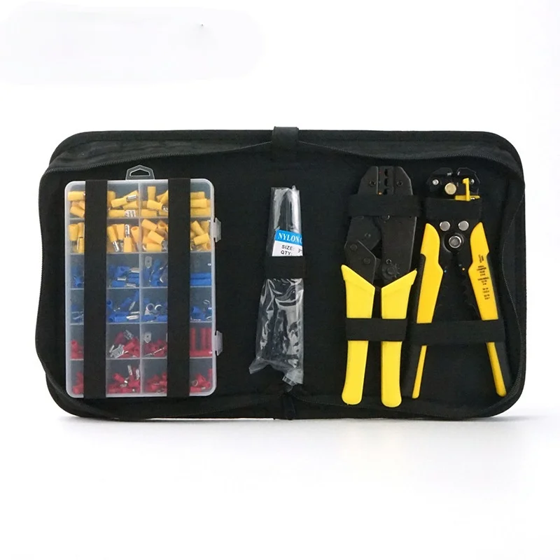 Household maintenance and installation tool terminal cold press pliers wire stripper set stripping crimping combination set 
Household maintenance and installation tool terminal cold press pliers wire stripper set stripping crimping combination set
