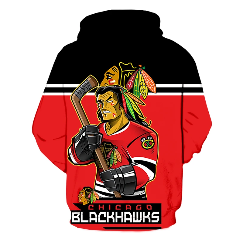 Chicago men's Fashion 3D Hoodie Black red stitching cartoon character print Blackhawks cool outdoor sweatshirts 1
Chicago men's Fashion 3D Hoodie Black red stitching cartoon character print Blackhawks cool outdoor sweatshirts 1