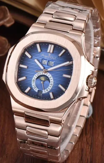 Classic New Automatic Mechanical Men Watch Sapphire Transparent MoonPhase Rose Gold Black Blue Rubber Coffee White LImited
Classic New Automatic Mechanical Men Watch Sapphire Transparent MoonPhase Rose Gold Black Blue Rubber Coffee White LImited