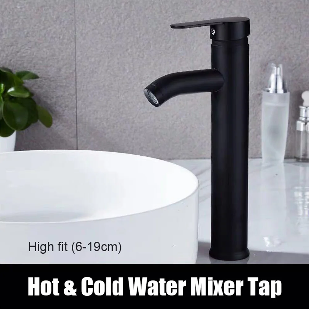 Basin Faucets Stainless Steel Basin Faucets Matt Black Bathroom Sink Wash Basin Tap Single Hole Hot & Cold Water Mixer Tap
Basin Faucets Stainless Steel Basin Faucets Matt Black Bathroom Sink Wash Basin Tap Single Hole Hot & Cold Water Mixer Tap