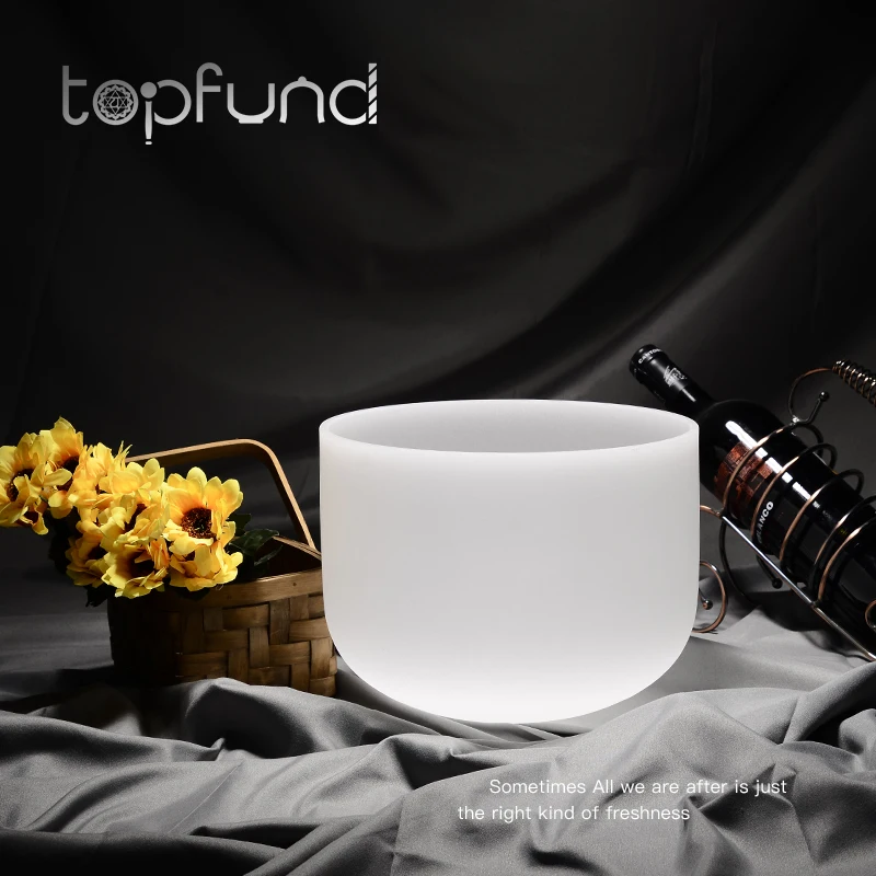 Чакры TOPFUND из матового кварца Поющая чаша 10 дюймов|chakra singing bowls|chakra crystal bowlschakra bowls |