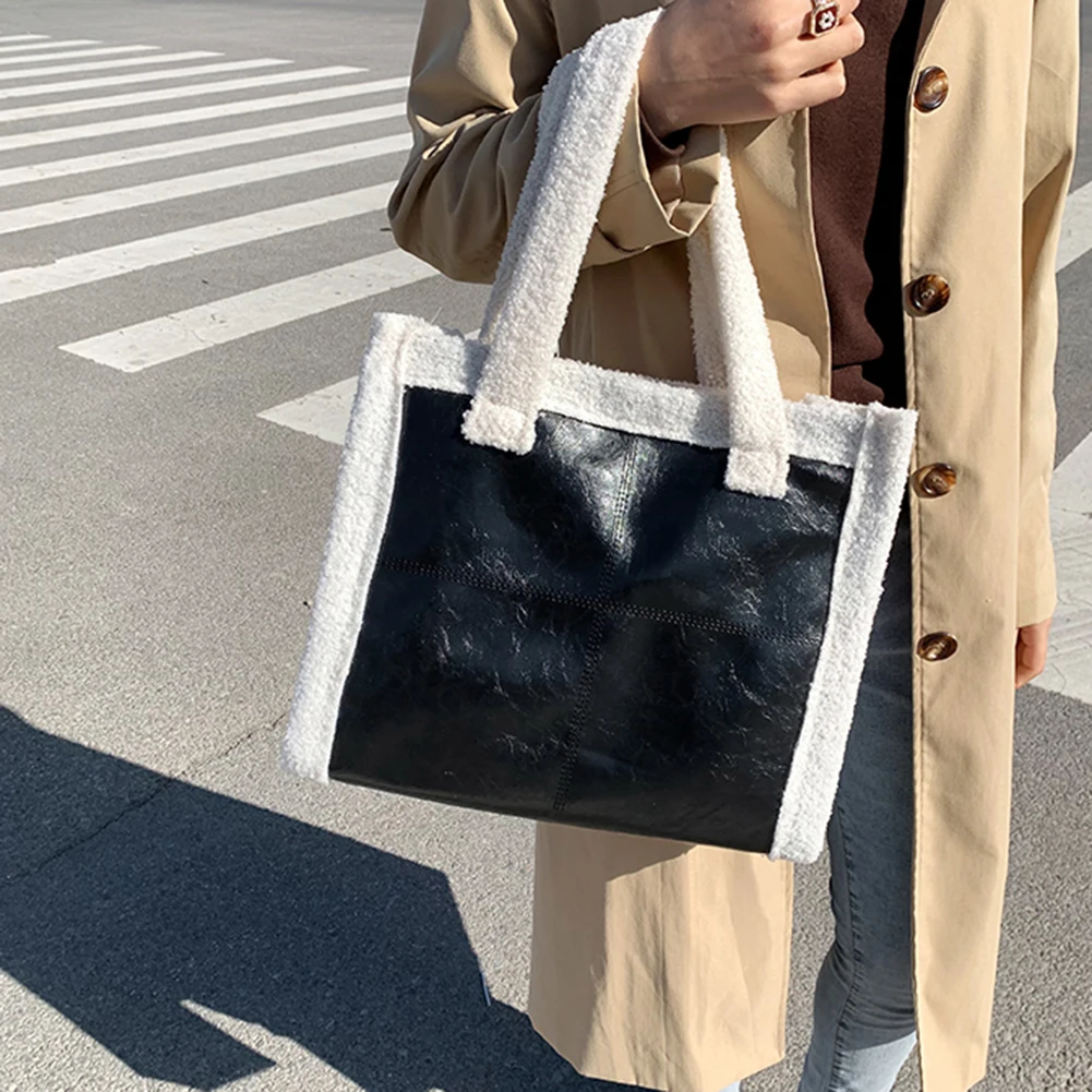 Women 's Shopper Bag Lamb Wool Female Bag PU Leather Top-handle Bags for Women Autumn Winter Large Capacity Laptop Handbag
Women 's Shopper Bag Lamb Wool Female Bag PU Leather Top-handle Bags for Women Autumn Winter Large Capacity Laptop Handbag