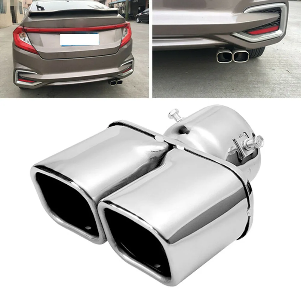 Car Styling Mufflers Chrome Exhaust Tail Throat Pipe Tip Universal Stainless Steel Dual Outlet Auto Muffler 63mm
Car Styling Mufflers Chrome Exhaust Tail Throat Pipe Tip Universal Stainless Steel Dual Outlet Auto Muffler 63mm
