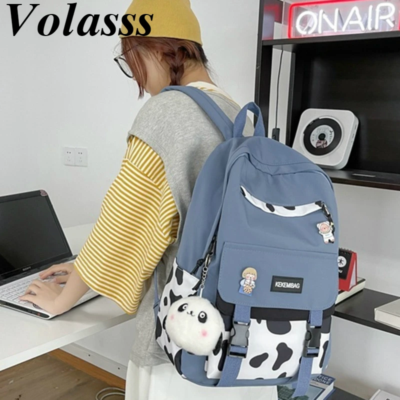 

Женский рюкзак Volasss с принтом коровы, школьная сумка для ноутбука Mochila, рюкзак для девочек-подростков, новый нейлоновый водонепроницаемый рю...