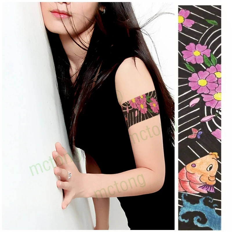 Водостойкая Временная тату-наклейка лиса цветок Шесть звезд руки Harajuku флеш-тату
