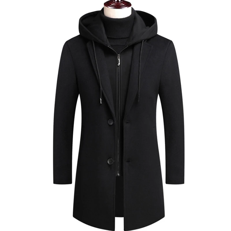 New Men Winter Wool Coat Thick Hooded Men Wool Blends Coats British Style Long Windbreaker Jacket Woolen Overcoats
New Men Winter Wool Coat Thick Hooded Men Wool Blends Coats British Style Long Windbreaker Jacket Woolen Overcoats