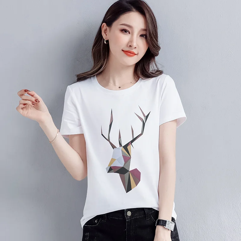 Print Tshirts White Korean Fashion Casual T Shirt Women All-Match Cotton Short Sleeve Cartoon Pictures Tee Shirt Femme Clothing
Print Tshirts White Korean Fashion Casual T Shirt Women All-Match Cotton Short Sleeve Cartoon Pictures Tee Shirt Femme Clothing