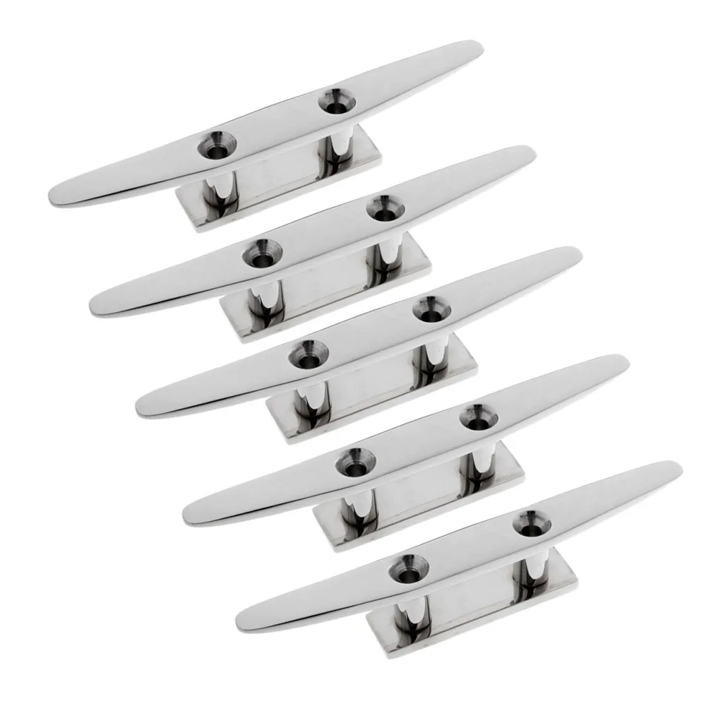 5x Heavy Duty 8" 316 Stainless Steel Marine Boat Flat Top Low Cleat Rope Tie
5x Heavy Duty 8" 316 Stainless Steel Marine Boat Flat Top Low Cleat Rope Tie