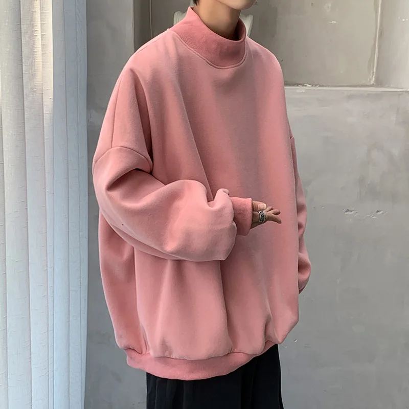 2021 Men's Black/white/pink/blue Coats Long Sleeve High Collar Hoodies Cotton Casual Clothes Sweatshirts Oversized Pullover
2021 Men's Black/white/pink/blue Coats Long Sleeve High Collar Hoodies Cotton Casual Clothes Sweatshirts Oversized Pullover