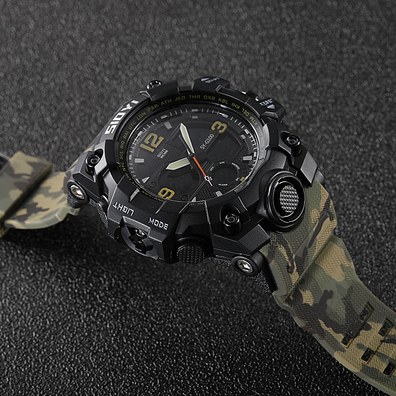 SIOYI Design Men Watches G100 Sports Military Waterproof Watch Analog Digital Watch Clock Casual Wristwatch Relogio Feminino
SIOYI Design Men Watches G100 Sports Military Waterproof Watch Analog Digital Watch Clock Casual Wristwatch Relogio Feminino