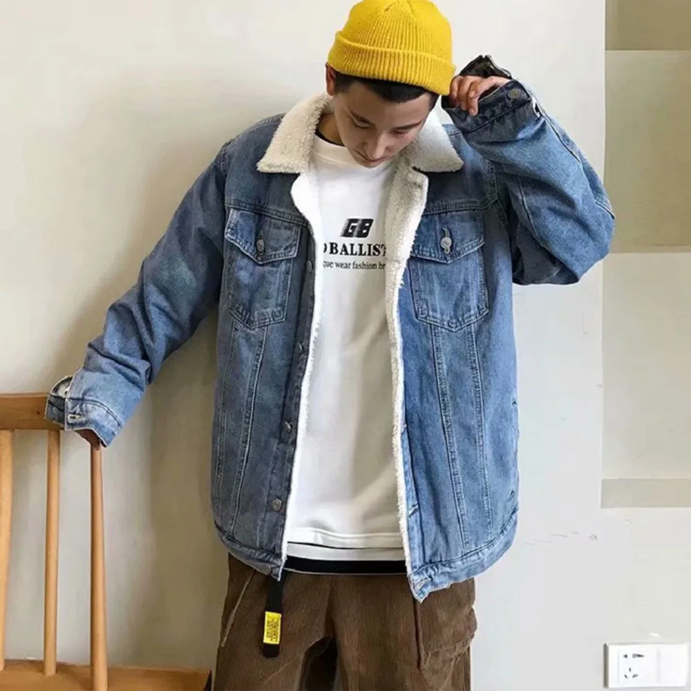 2021 Men Winter Jean Jackets blue Cowboy Outerwear Warm Denim Coats New Men Wool Liner Thicker Fleece Denim Jacket Males
2021 Men Winter Jean Jackets blue Cowboy Outerwear Warm Denim Coats New Men Wool Liner Thicker Fleece Denim Jacket Males