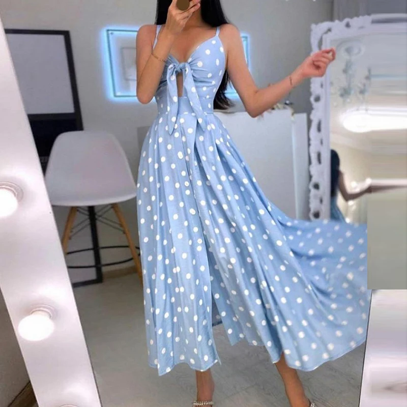 Elegant Dots Print Dresses Summer Women V-neck Spaghetti Strap Off Shoulder Sexy Split Dress 2021 New Ladies Maxi Dress Vestidos
Elegant Dots Print Dresses Summer Women V-neck Spaghetti Strap Off Shoulder Sexy Split Dress 2021 New Ladies Maxi Dress Vestidos