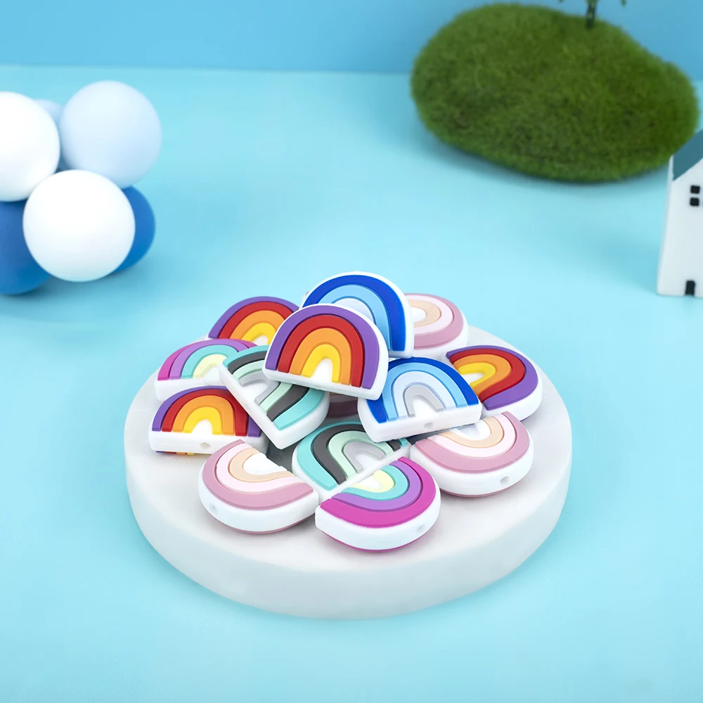 Sunrony 10Pcs Silicone Rainbow Beads Baby Teeth Care Teething Ring Nipple Chain Accessories Food Grade BPA Free
Sunrony 10Pcs Silicone Rainbow Beads Baby Teeth Care Teething Ring Nipple Chain Accessories Food Grade BPA Free