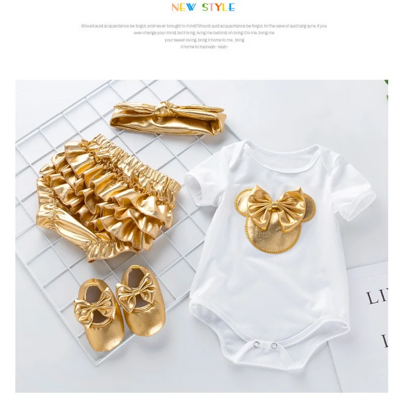 Fashion Baby Girl Summer Clothes Set 2021 Bodysuit+Pants+Shoes+Headband Kids Girl Clothing Set Birthday Party Toddler Clothing
Fashion Baby Girl Summer Clothes Set 2021 Bodysuit+Pants+Shoes+Headband Kids Girl Clothing Set Birthday Party Toddler Clothing