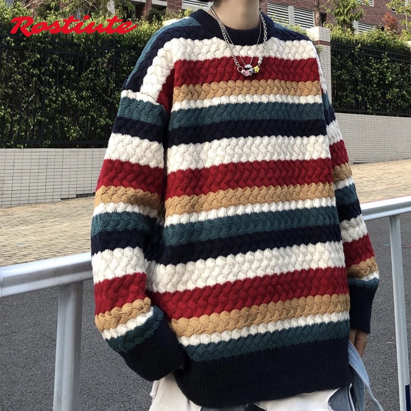Rostiute winter retro hit color round neck long-sleeved sweater fashion men's and women's sweaters hip-hop street element jacket
Rostiute winter retro hit color round neck long-sleeved sweater fashion men's and women's sweaters hip-hop street element jacket