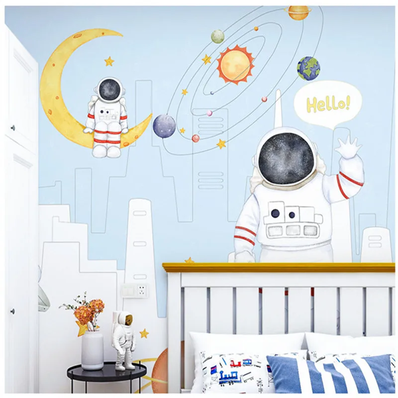 Custom 3D canvas mural lovely children cartoon spaceship astronaut business home background wallpaper
Custom 3D canvas mural lovely children cartoon spaceship astronaut business home background wallpaper