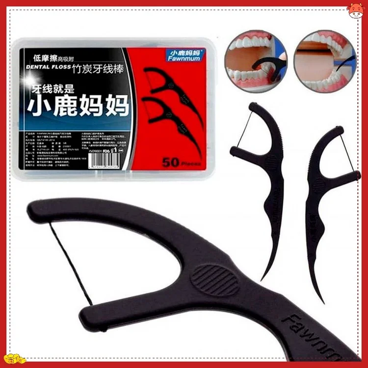 New Upgraded 50-100p/box of Disposable Bamboo Charcoal Dental Floss, Dental Floss Stick, Toothpick and Interdental Cleaning Tool
New Upgraded 50-100p/box of Disposable Bamboo Charcoal Dental Floss, Dental Floss Stick, Toothpick and Interdental Cleaning Tool