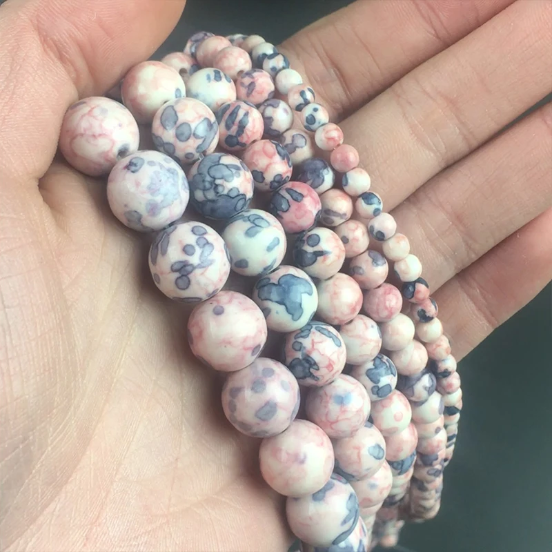 Natural Stone Beads Pink Colorful Rain Round Loose Stone Beads For Jewelry Making DIY Bracelet Accessories 15'' 4/6/8/10/12mm
Natural Stone Beads Pink Colorful Rain Round Loose Stone Beads For Jewelry Making DIY Bracelet Accessories 15'' 4/6/8/10/12mm