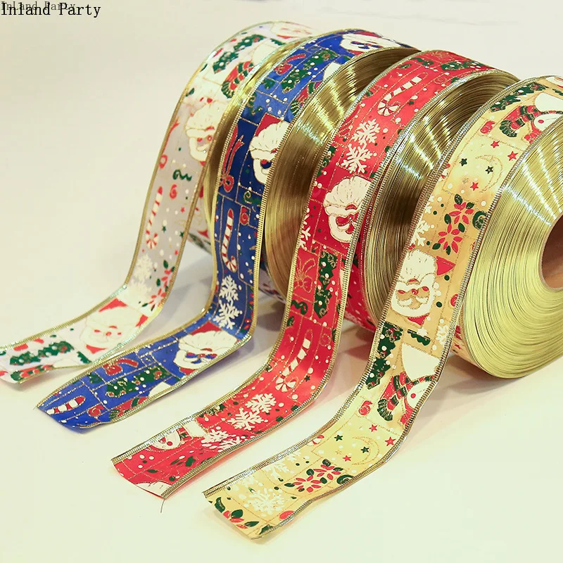 2Y/Лот 50 мм лента ПВХ с Рождеством для волос DIY аксессуары материалы праздничные