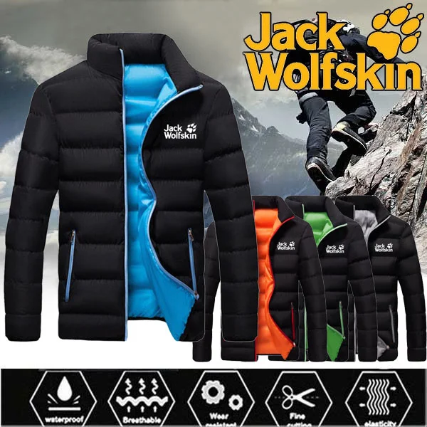 

Jack Wolfskin - Korean men's quilted jacket, high neck quilted jacket, warm in winter, new in 2021