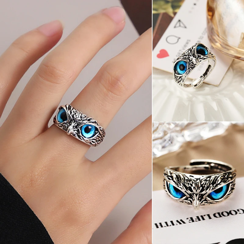 Vintage Cute Owl Ring For Men and Women Simple Punk Design Silver Color Engagement Wedding Adjustable Rings Party Jewelry Gifts
Vintage Cute Owl Ring For Men and Women Simple Punk Design Silver Color Engagement Wedding Adjustable Rings Party Jewelry Gifts