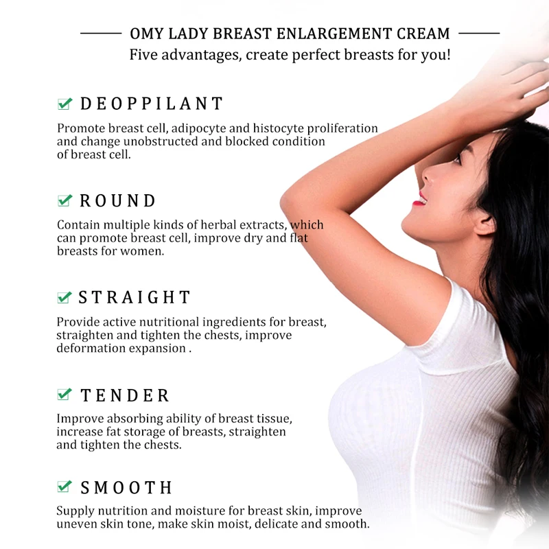 OMY LADY Breast Enhancement Cream Breast Enlargement Promote Female Hormones Breast Lift Firming Massage Best Up Size Bust Cream
OMY LADY Breast Enhancement Cream Breast Enlargement Promote Female Hormones Breast Lift Firming Massage Best Up Size Bust Cream