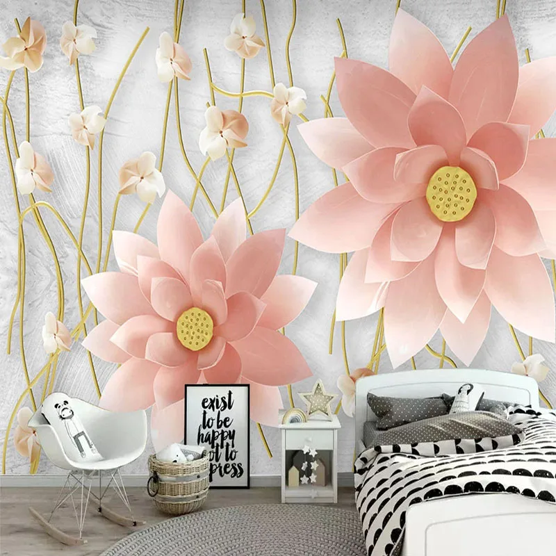 Custom Mural Wallpaper 3D Relief Lotus Floral Wall Painting Living Room TV Sofa Bedroom Background Wall Stickers Papel De Parede
Custom Mural Wallpaper 3D Relief Lotus Floral Wall Painting Living Room TV Sofa Bedroom Background Wall Stickers Papel De Parede