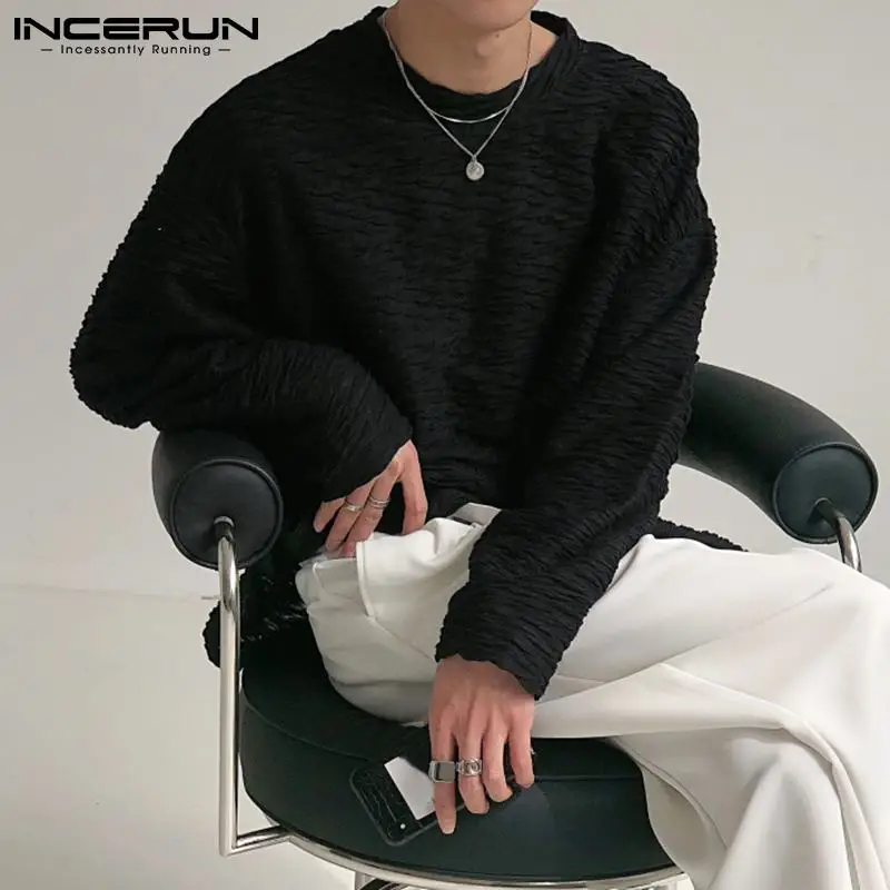 INCERUN Tops 2021 Korean Style Men Solid Fashion Camiseta Wrinkled Long-sleeved Tees Casual Streetwear Round Neck T-shirts S-5XL
INCERUN Tops 2021 Korean Style Men Solid Fashion Camiseta Wrinkled Long-sleeved Tees Casual Streetwear Round Neck T-shirts S-5XL