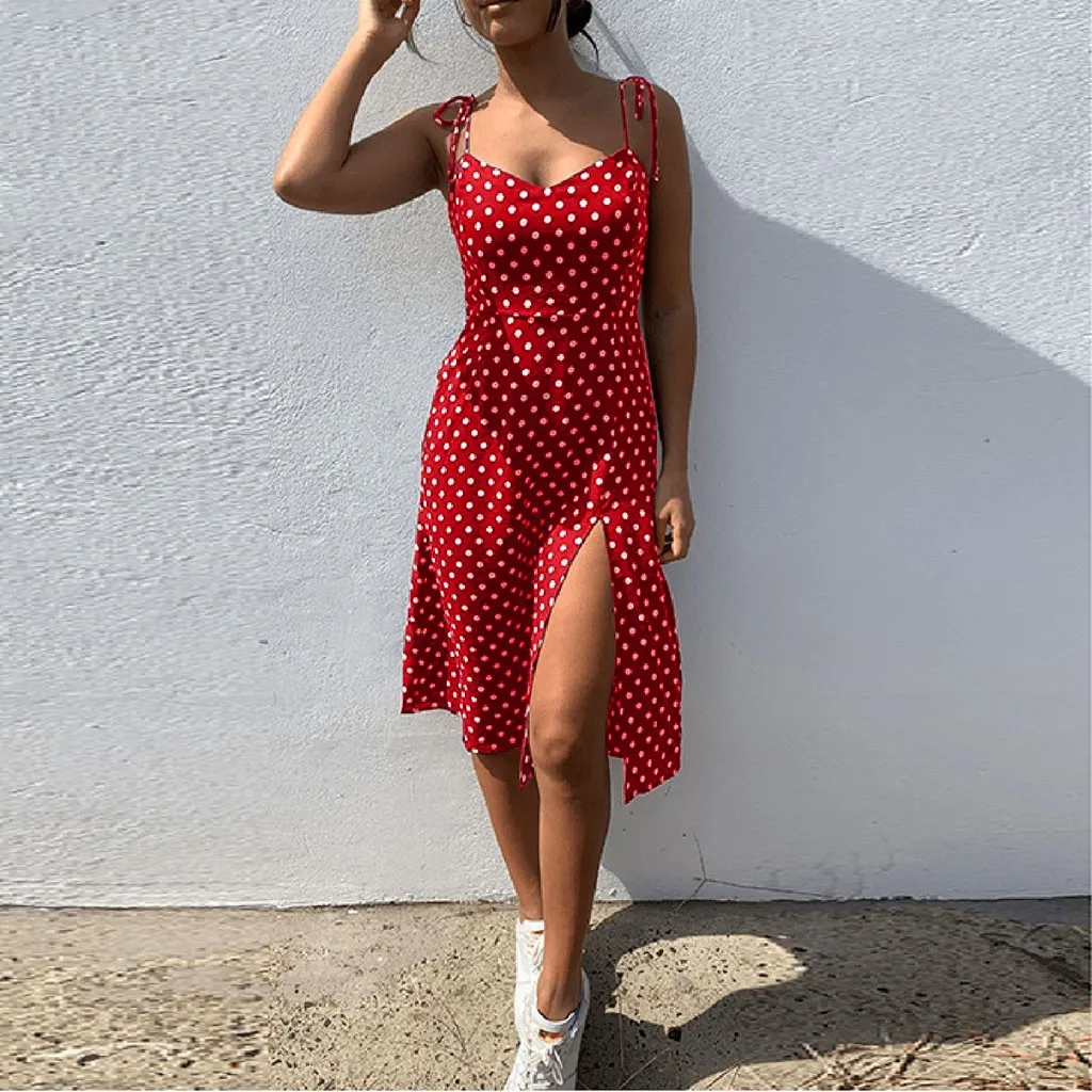 Women's Causal Dress Dot Sleeveless V-Neck Dress Female sexy High Waist Bodycon Dresses Fashion Woman Party Night
Women's Causal Dress Dot Sleeveless V-Neck Dress Female sexy High Waist Bodycon Dresses Fashion Woman Party Night