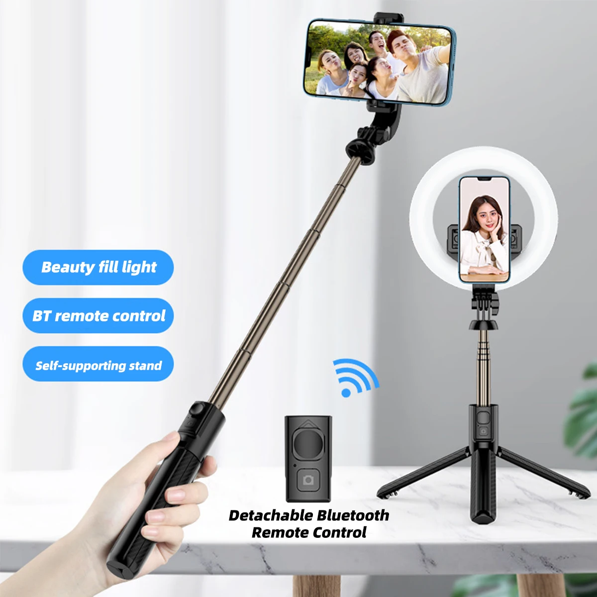 SeynLi Selfie Stick Gimbal Stabilizers Smartphone Handhel Tripod AntiShake Wireless Bluetooth Remote Control Extendable Foldable
SeynLi Selfie Stick Gimbal Stabilizers Smartphone Handhel Tripod AntiShake Wireless Bluetooth Remote Control Extendable Foldable